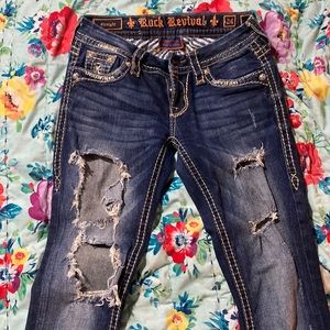 NWOT Rock Revival Jeans distressed KARLA size 24